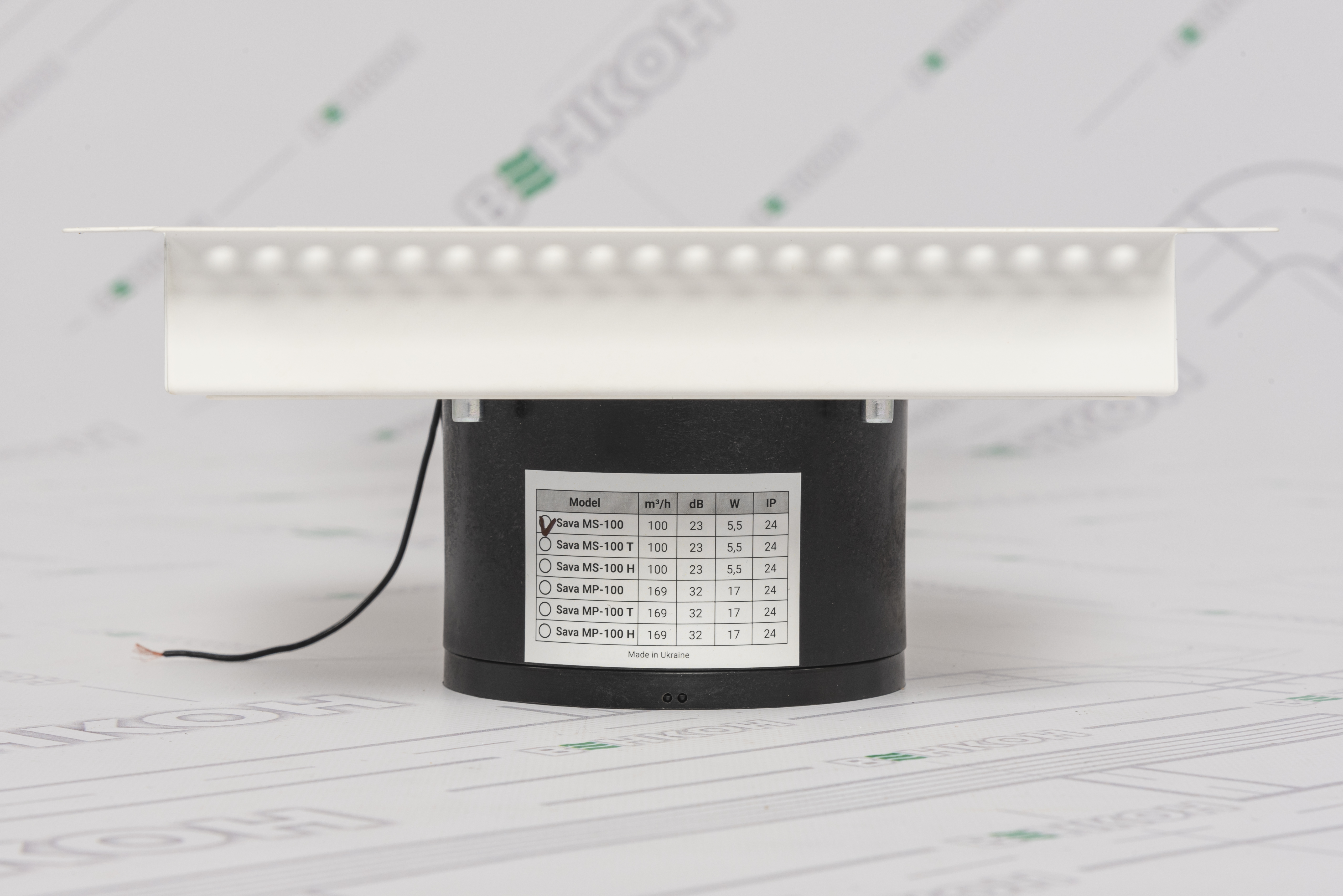 Витяжний вентилятор SAVA MS-100 HT White характеристики - фотографія 7