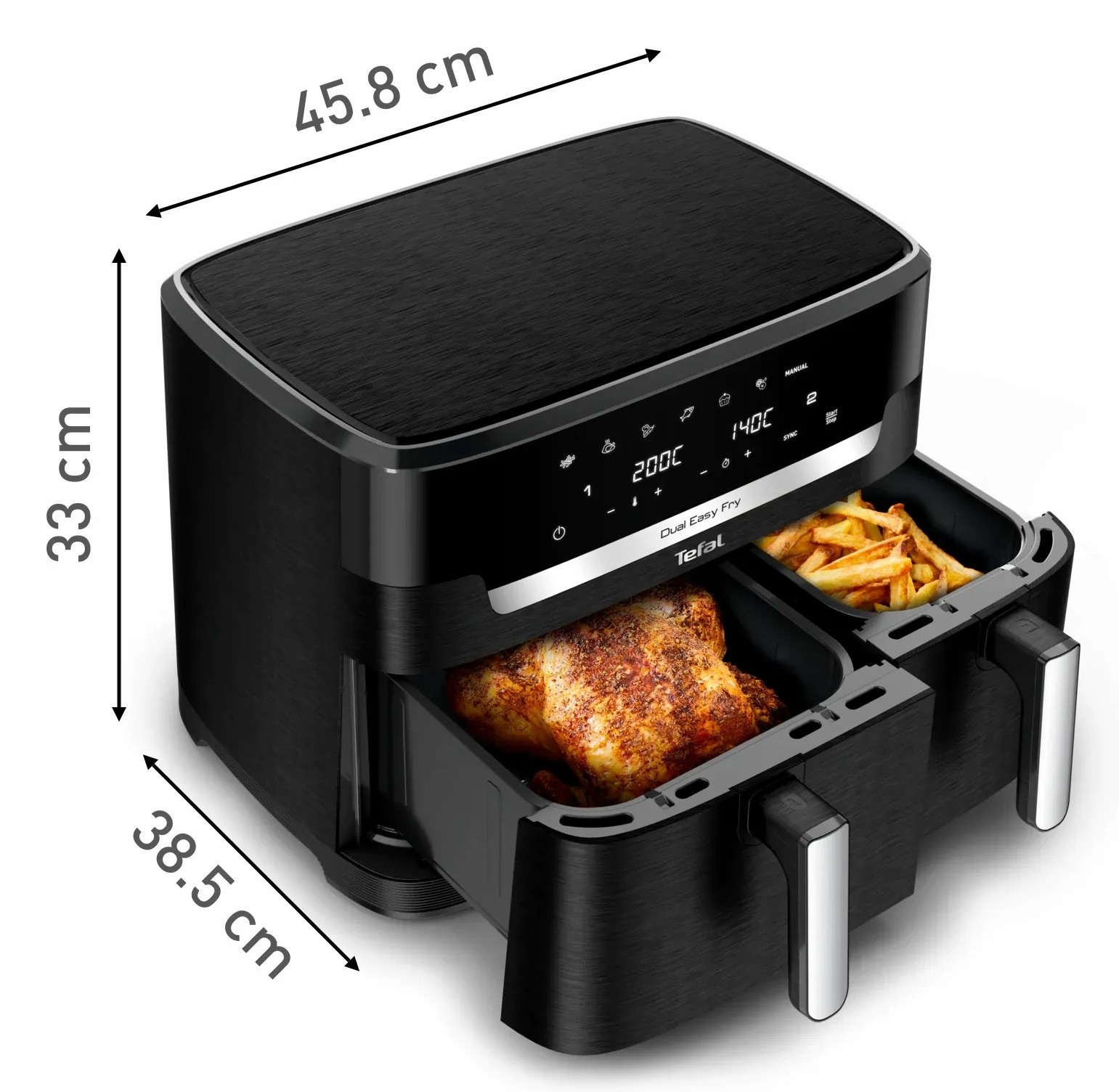 Tefal Dual Easy Fry XXL EY9428E0 Габаритні розміри