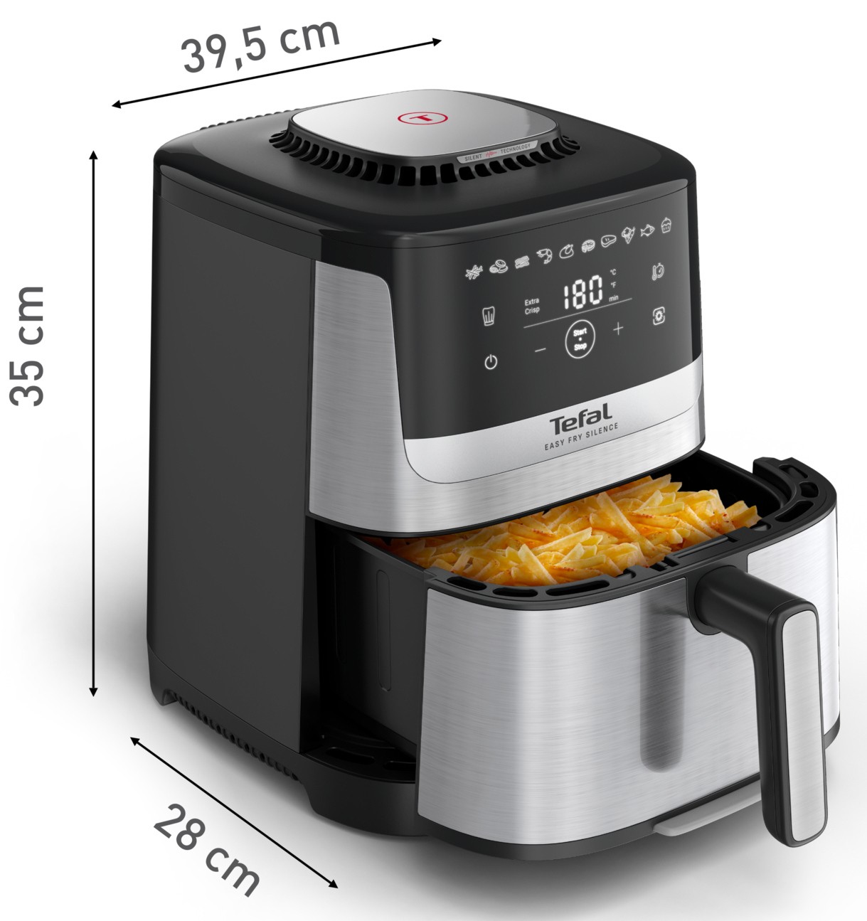 Tefal Easy Fry Silence EY552DE0 Габаритні розміри