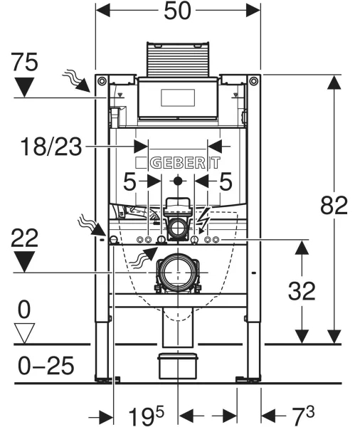 Geberit Duofix Omega 111.003.00.2 Габаритные размеры