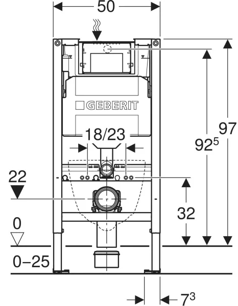 Geberit Duofix Bambini 111.923.00.6 Габаритні розміри