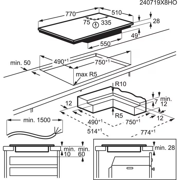 AEG TI84IB10IZ Габаритные размеры
