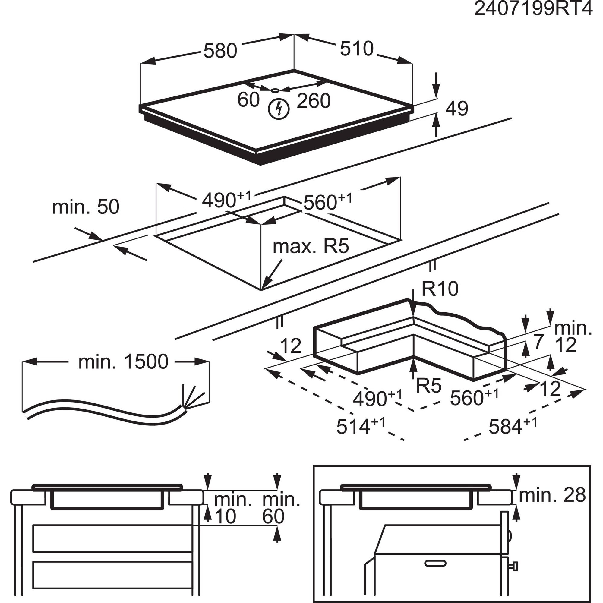 Electrolux EIS62453IZ Габаритні розміри