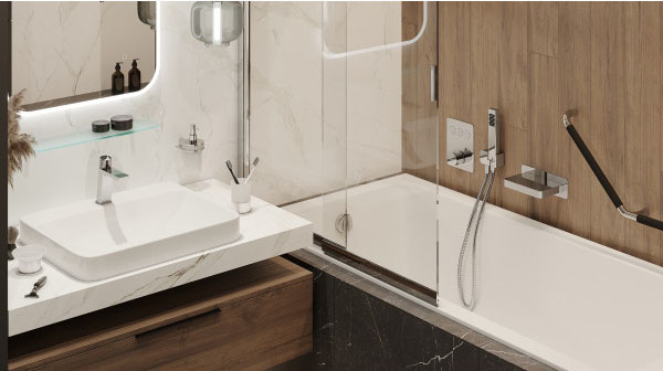 в продаже Смеситель для ванны и душа Excellent Krotos Rain Termo хром (AREX.8046CR) - фото 3