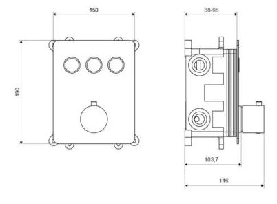 Excellent Krotos Rain Termo хром (AREX.8046CR) Габаритные размеры