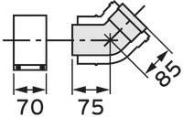 Vaillant 45° 80/125 РР 2шт. (303211) Габаритні розміри