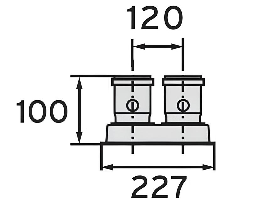 Vaillant с Ø80/125 мм на Ø80/80 мм для стационарных конденсационных котлов (303938) Габаритные размеры