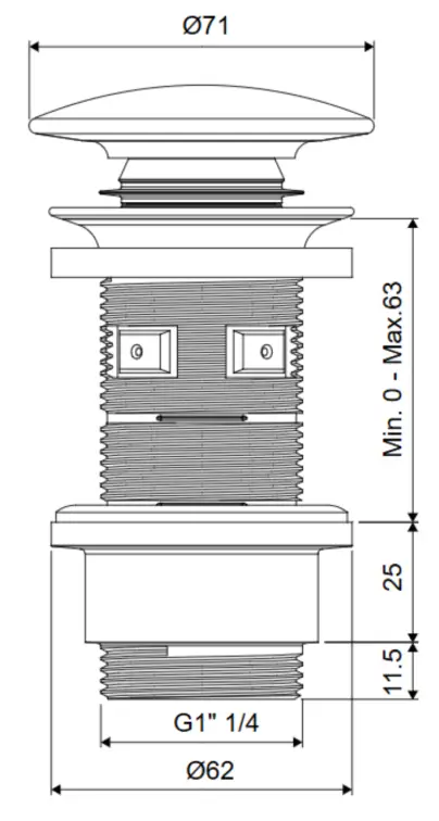 Excellent Design ARIN.1485.K.01.GRMGB Габаритні розміри