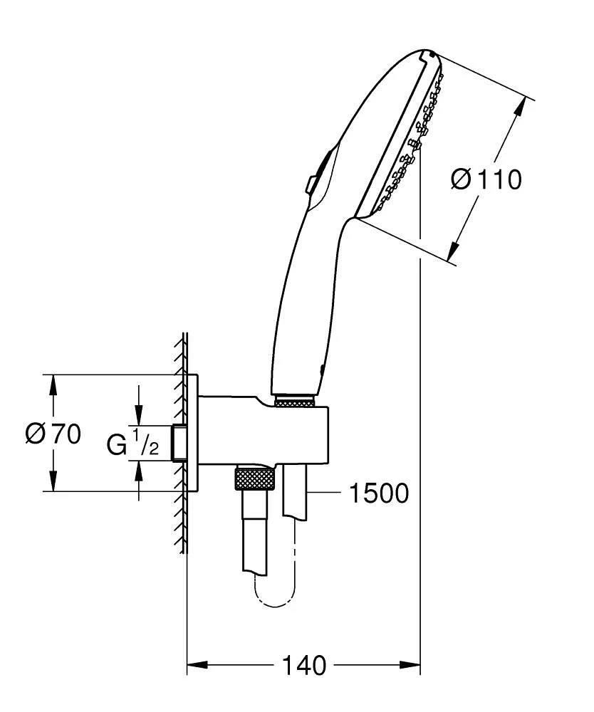 Grohe Essence UA26417SC1L Габаритные размеры