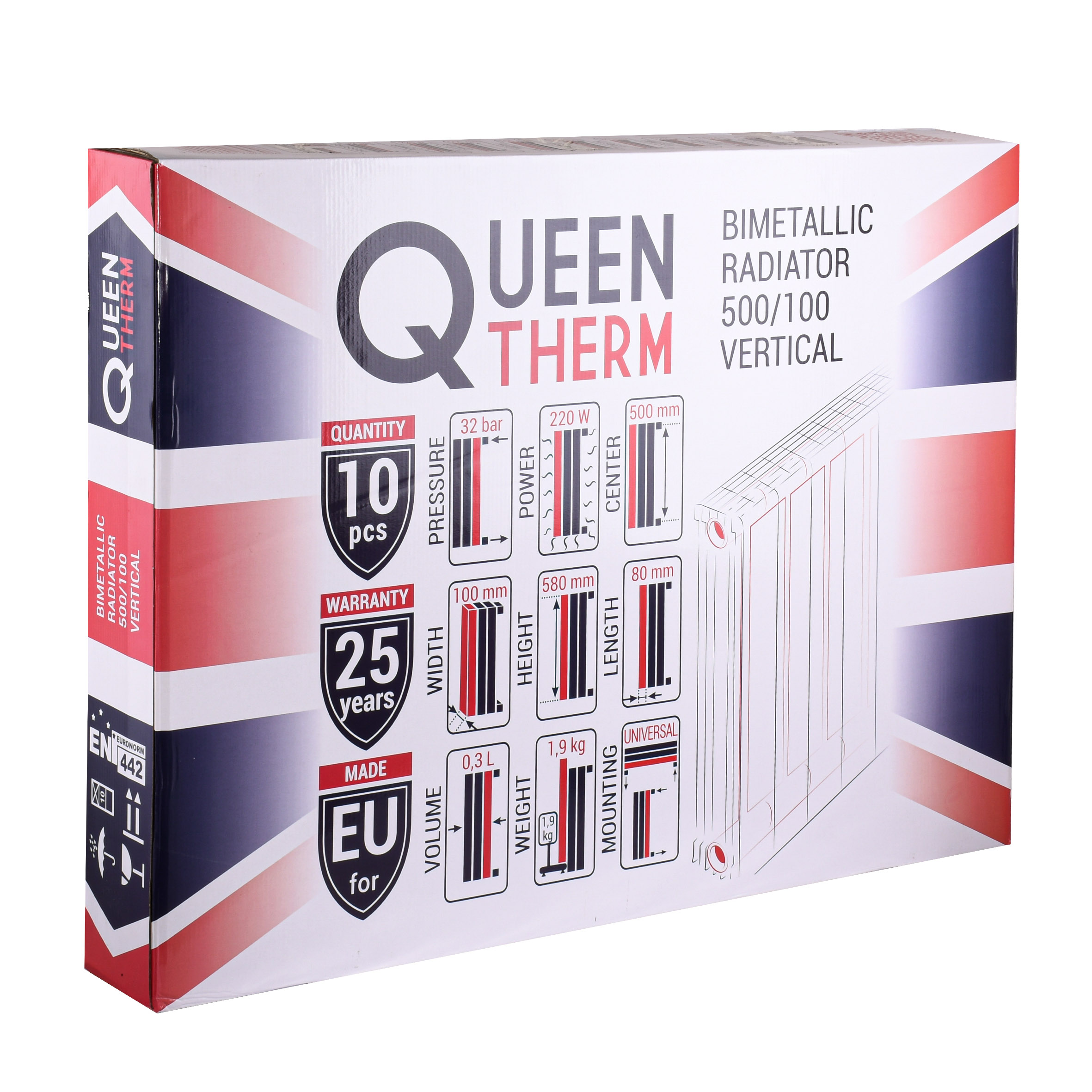 Queen Therm 500/100 Vertical (4 секции) в магазине в Киеве - фото 10