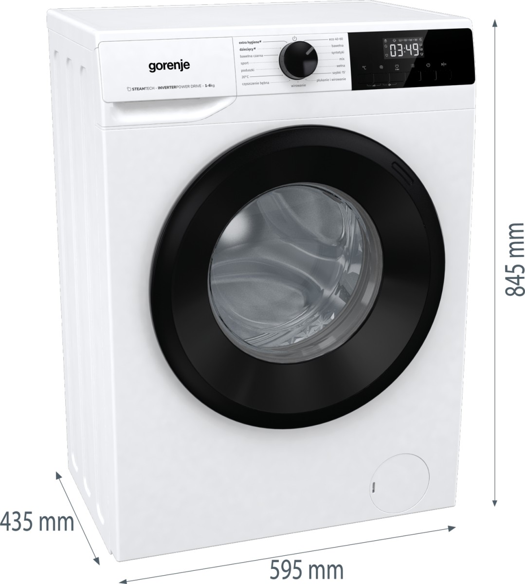 Gorenje W1NHPI60SCS/P Габаритні розміри