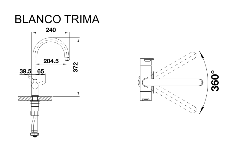Blanco Trima (525803) Габаритные размеры