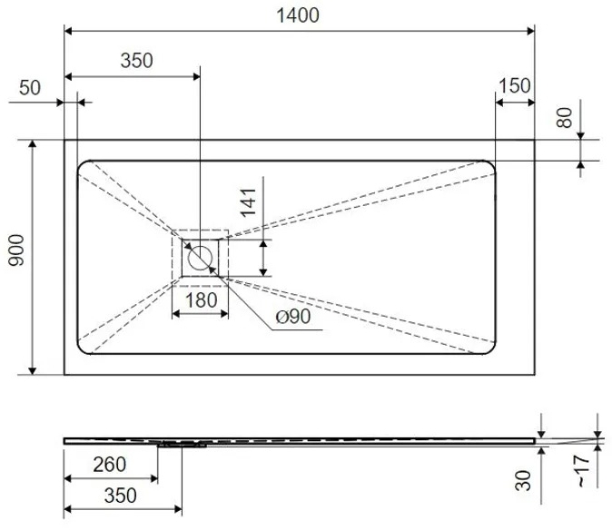 Excellent Arda 1400x900 см, капучино (BREX.1503.140.090.CAN) Габаритные размеры