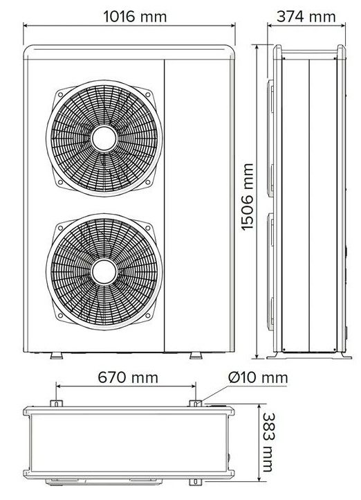 Ariston Nimbus Plus 150 S-T Net R32 (3302225) Габаритные размеры