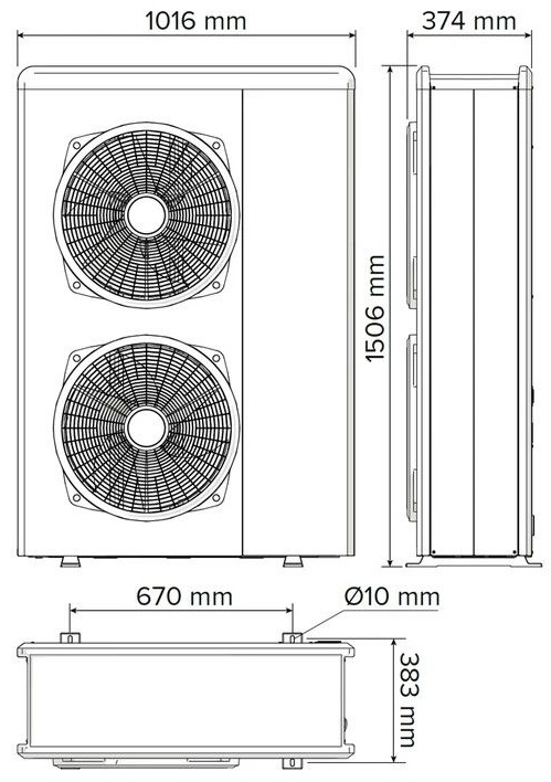 Ariston Nimbus Compact 120 S Net R32 (3302226) Габаритные размеры