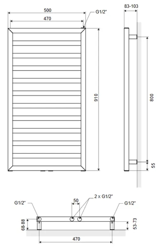 Excellent Brego 91x50 см белый (GREX.BR91.WH) Габаритные размеры