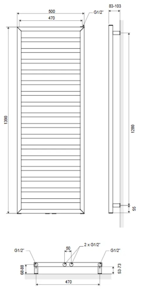 Excellent Brego 139x50 см черный (GREX.BR139.BL) Габаритные размеры