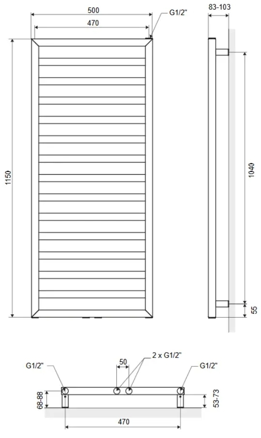 Excellent Brego 115x50 см черный (GREX.BR115.BL) Габаритные размеры