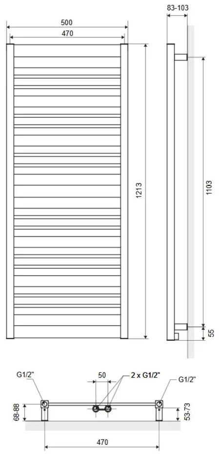 Excellent Conti 121x50 см біла (GREX.CO121.WH) Габаритні розміри