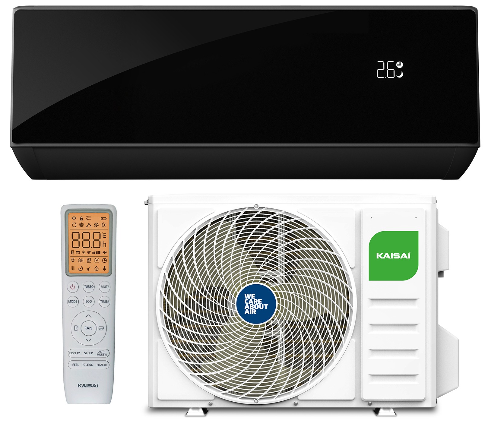 Кондиционер сплит-система Kaisai Pro Heat+ KRB-09TLHI/KRWB-09TLHO Black
