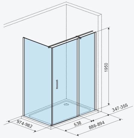 Excellent Mazo 90x100x195 см (KAEX.3016.K.1010.9010.CR) Габаритні розміри