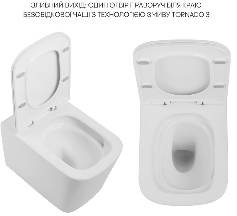 в продажу Унітаз підвісний Q-Tap Tern Ultra Quiet з сидінням Soft-close White (QT17223303AW) - фото 3