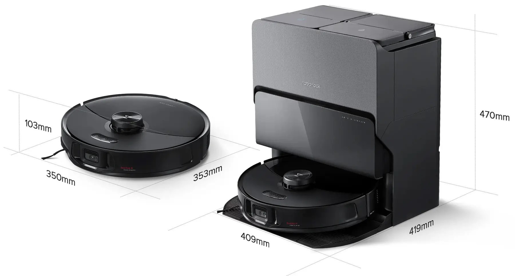 RoboRock S8 MaxV Ultra Black (S8MVU52-00) Габаритные размеры