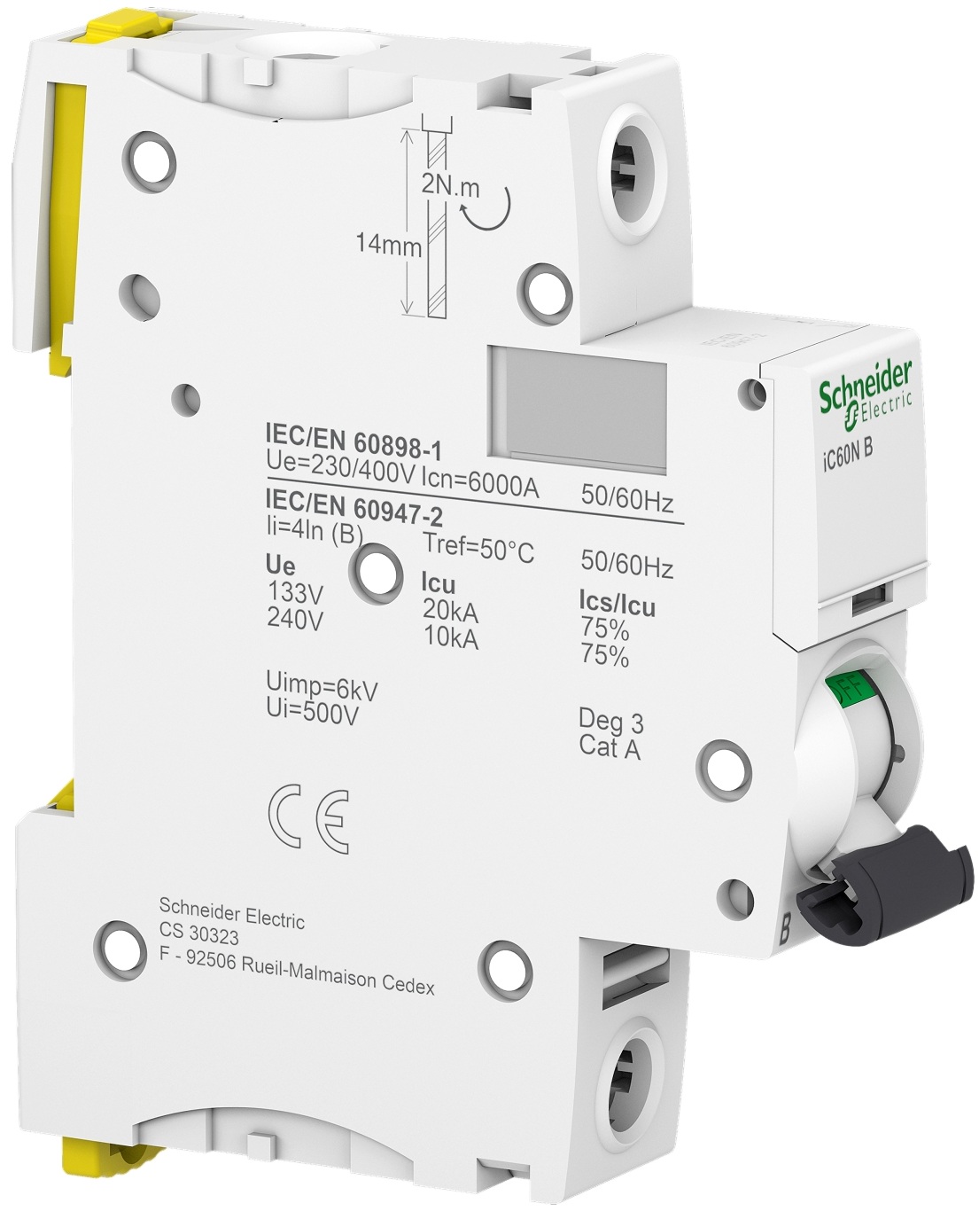 Автоматичний вимикач Schneider Electric Acti9 iC60N, 1P, 10A, 6kA, B (A9F78110) ціна 362 грн - фотографія 2