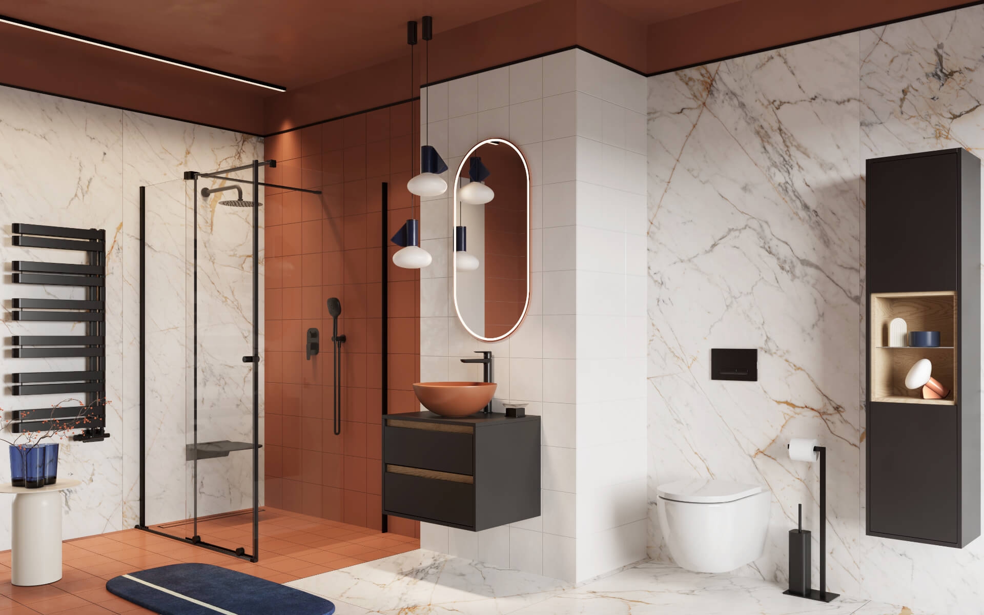 Душевой уголок Excellent Ortigo 140x100x200 см Black (KAEX.5016.K.1400.1000.BL) цена 78758 грн - фотография 2