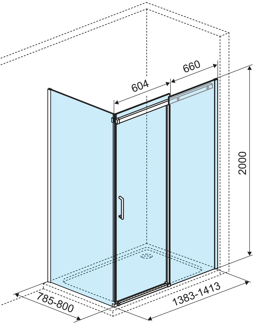 Excellent Rols 140x80x200 см Chrome (KAEX.2616.K.1400.0800.CR) Габаритні розміри