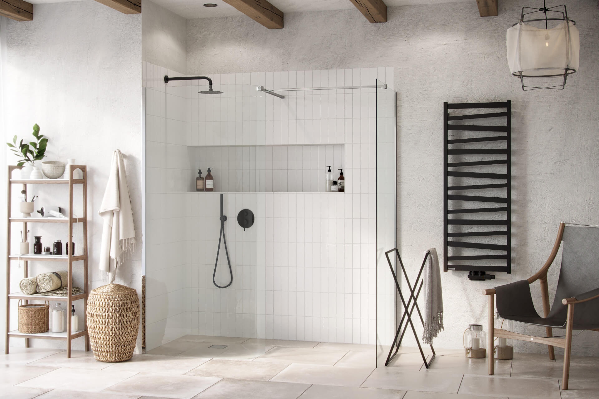 Душова кабіна Excellent Vidoq Walk-In 90x93x200 см Chrome (KAEX.1507.K.0900.0930.CR) ціна 73829 грн - фотографія 2