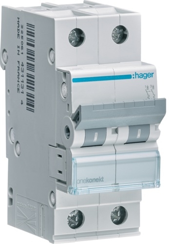 Hager 2P 6kA C-6A 2M (MCN206)