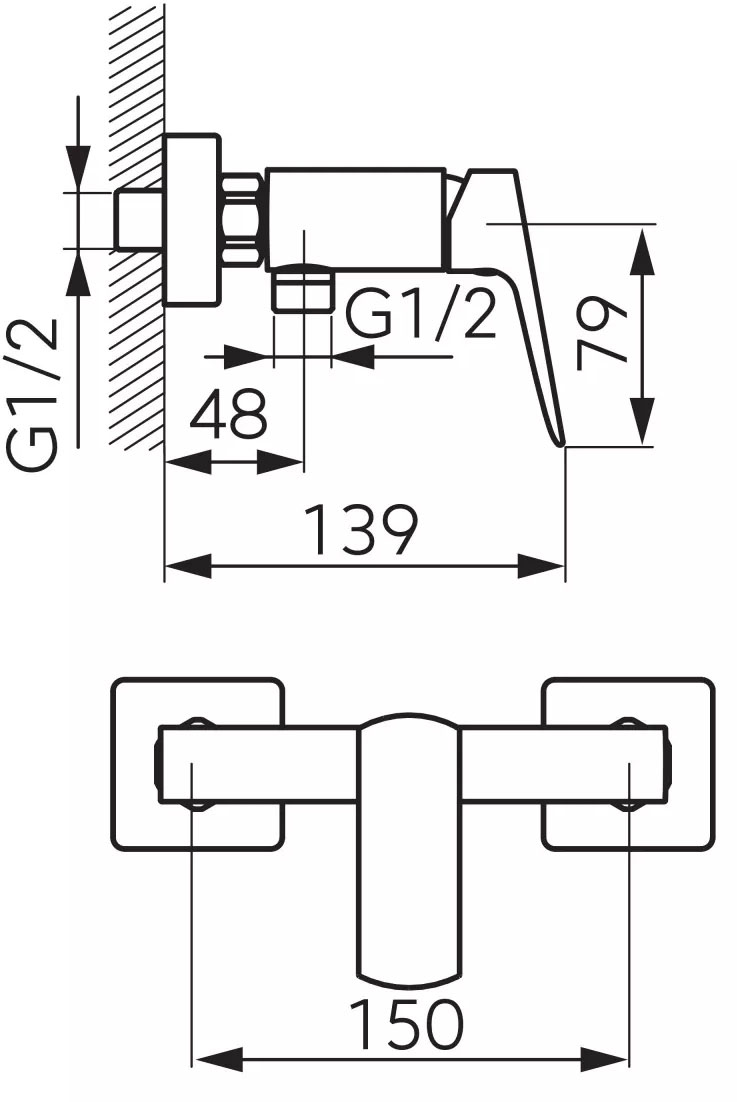 Ferro Vitto Verdeline Gun Metal BVI7VLGM Габаритные размеры