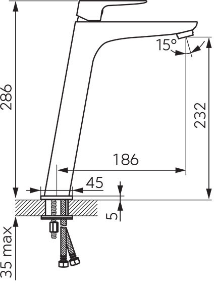 Ferro Vitto Verdeline Gun Metal BVI2LVLGM Габаритные размеры
