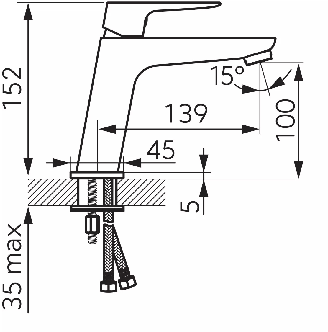 Ferro Vitto Verdeline Gun Metal BVI2VLGM Габаритные размеры