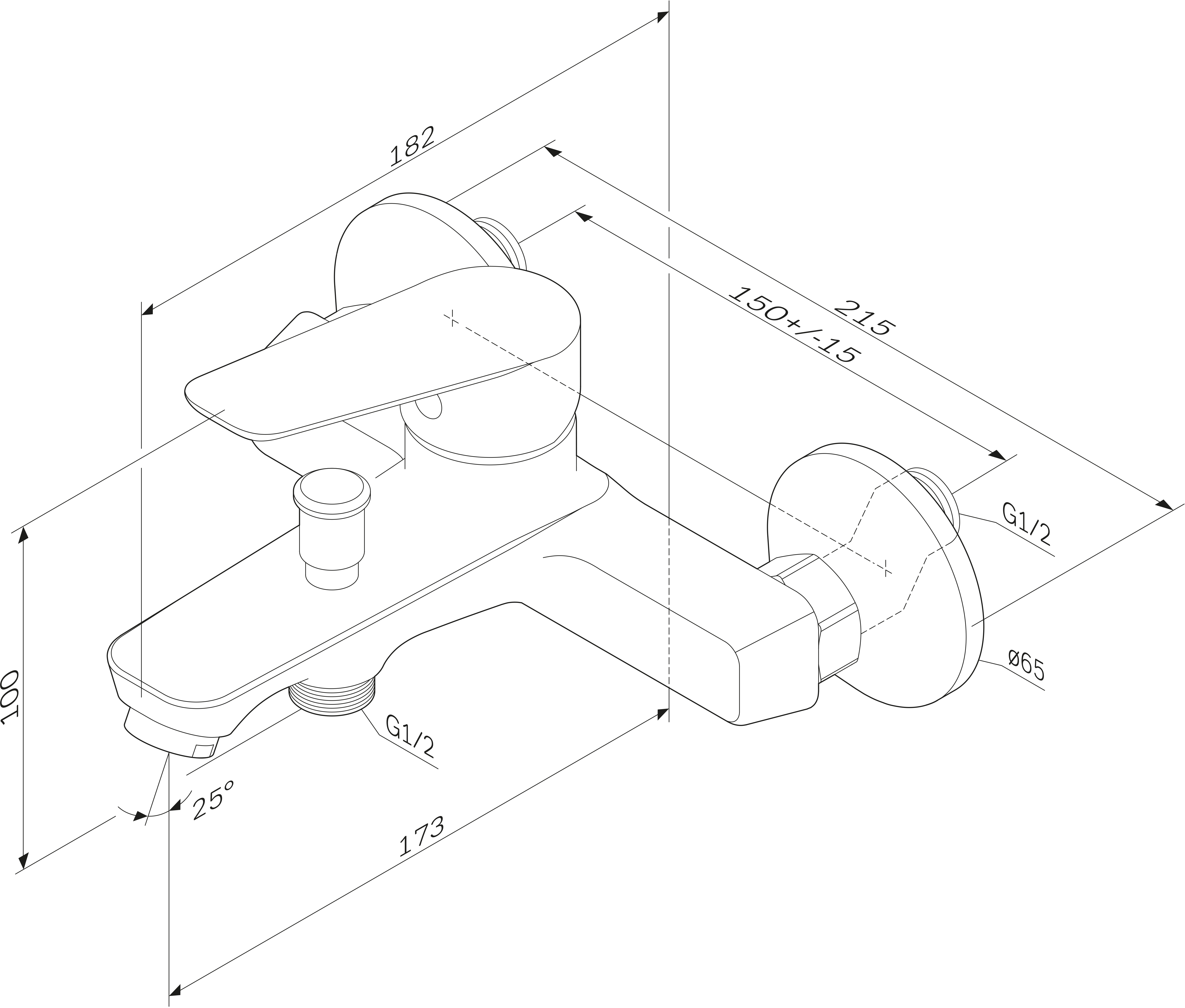 AM.PM Sense F7B10022 Габаритные размеры