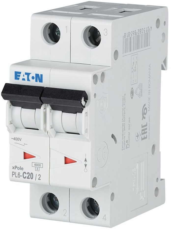 Автоматический выключатель Eaton PL6-C20/2 (286568)