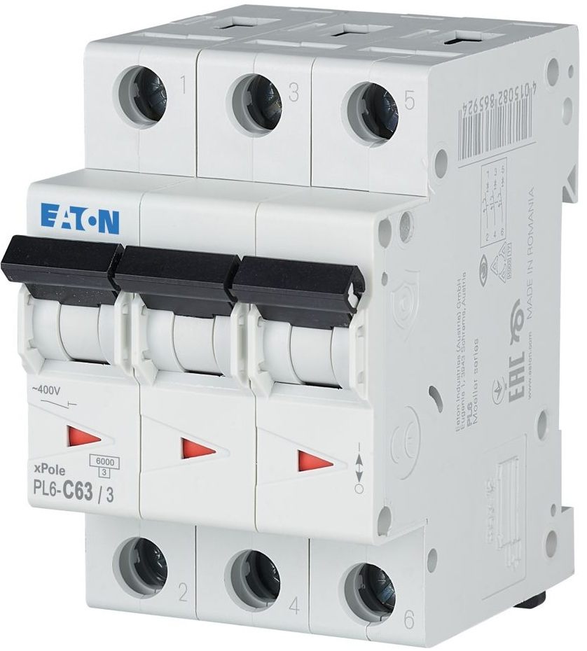 Автоматический выключатель Eaton PL6-C63/3 (286607)