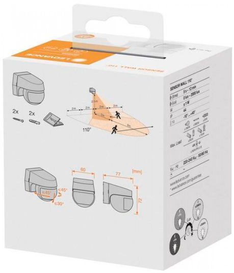 Датчик руху Ledvance 110DEG IP44 WT (4058075244733) відгуки - зображення 5