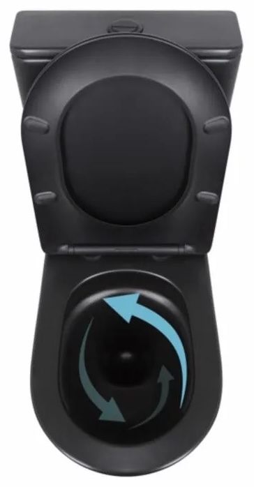 Унітаз-компакт Q-tap Robin Ultra Quiet з сидінням Soft-close Matt Black (QT13226083AMB) ціна 20591 грн - фотографія 2