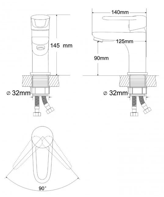 RJ Kink (RBZZ003-1-3-0411) Габаритні розміри