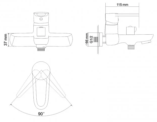 RJ Kink (RBZZ003-1-3-0411) Габаритні розміри