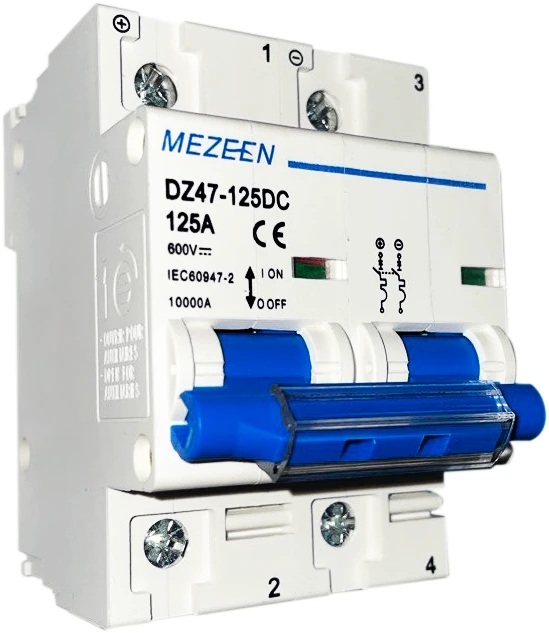 Автоматичний вимикач Mezeen DZ47-125DC, 2P, 125A, 10kA ціна 417 грн - фотографія 2