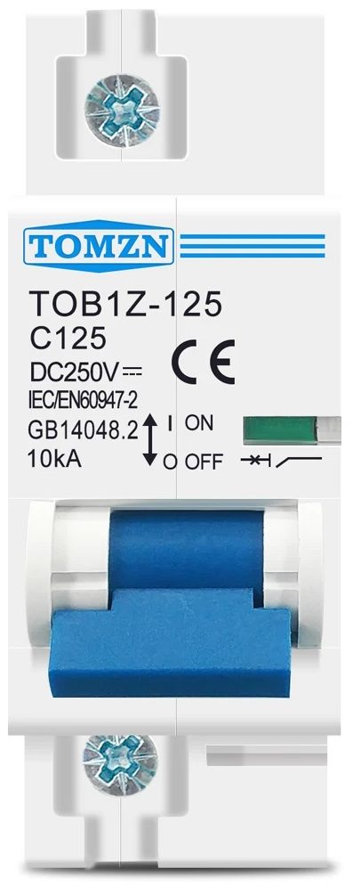 Автоматичний вимикач Tomzn TOB1Z-125 DC, 1P, 125A, C, 10kA