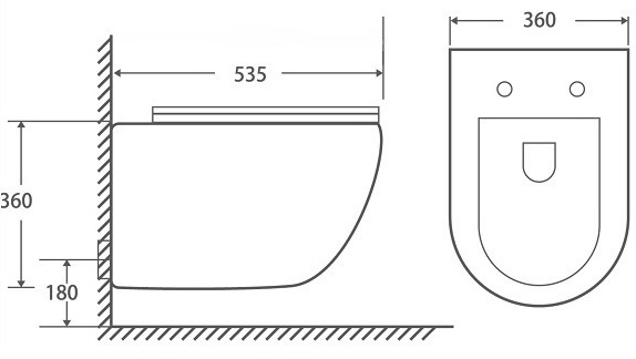 Armaform Mero Black, с сиденьем Slim (1622-110-81) Габаритные размеры