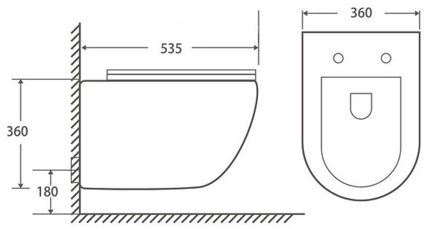Armaform Mero с сиденьем Slim (1622-110-00) Габаритные размеры