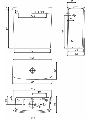 Kolo Nova Pro M34011000 Габаритные размеры