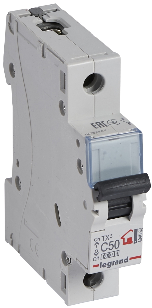 Legrand TX3 1P, 50A, C, 6kA (404033)