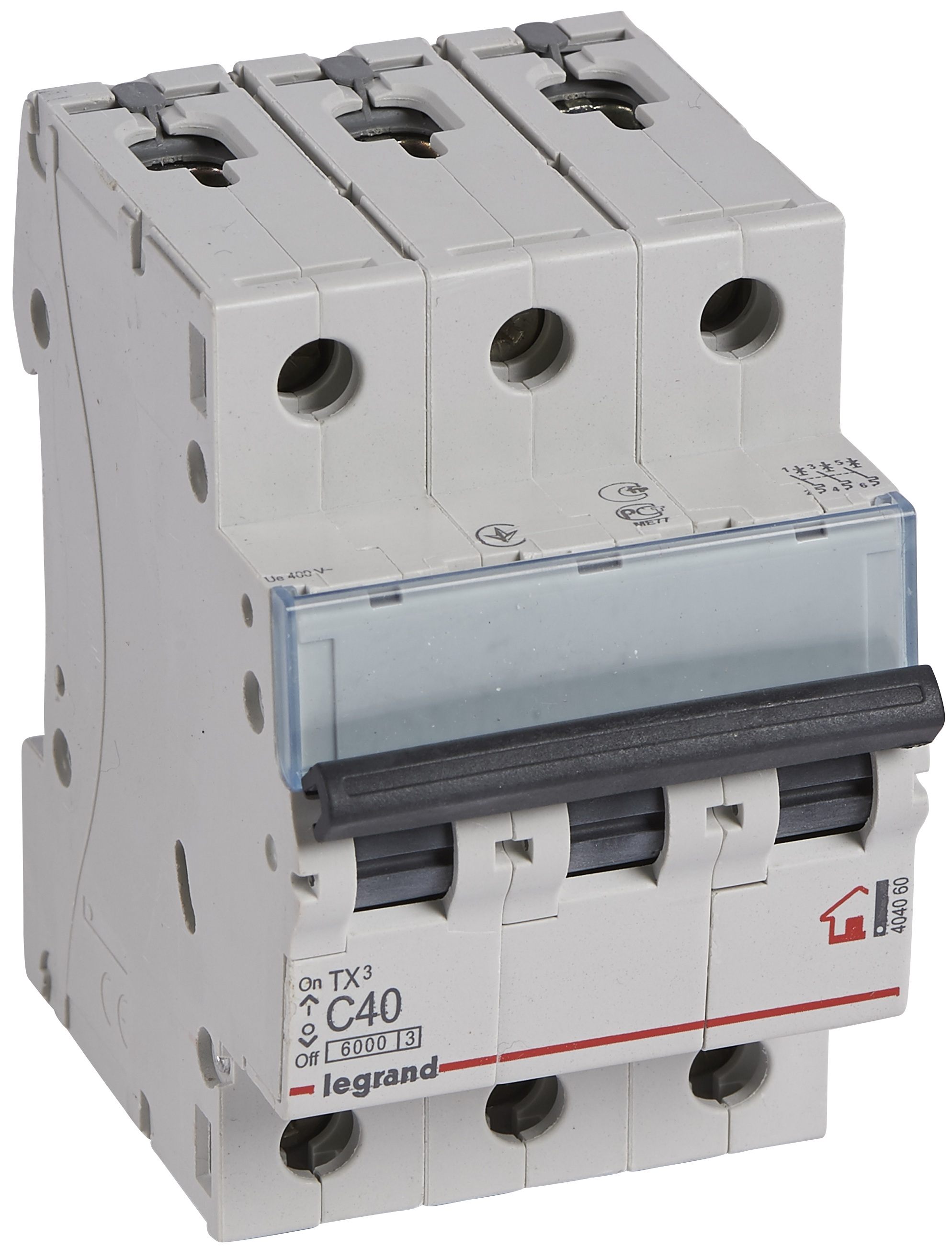 Автоматичний вимикач Legrand TX3 3P, 40A, C, 6kA (404060)