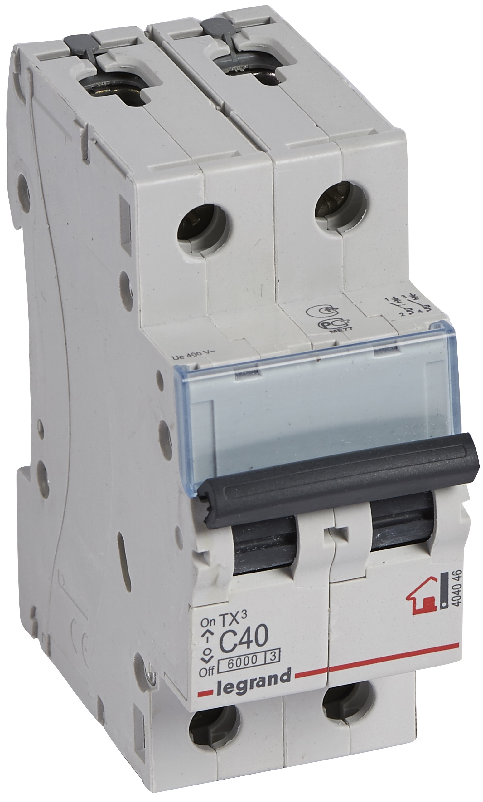 Автоматический выключатель Legrand TX3 2P, 40A, C, 6kA (404046)